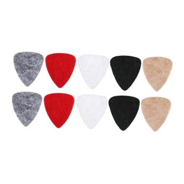 Imagem de Fenteer Conjunto de 10 Palhetas de Feltro para Ukulele, 5 Cores, para Guitarra, Baixo e Instrumentos de Corda - Acessórios para Performance