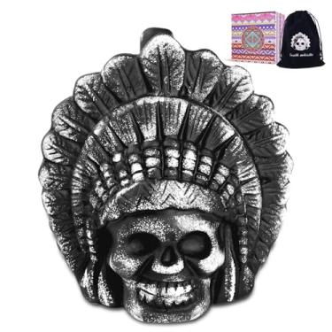 Imagem de Mulucky Apito da morte asteca, design de caveira, cerâmica, 125+ decibéis grito humano alto, branco, acabamento esmaltado