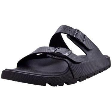 Imagem de BOSS Sandália masculina de borracha estruturada com tira dupla, Peixe-gato preto, 42