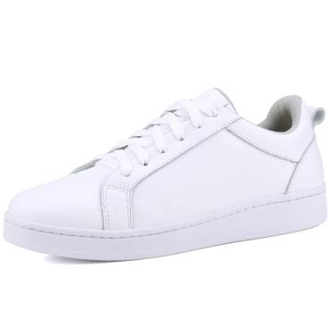 Imagem de Tênis Casual Feminino Mr. Gutt Couro legitimo leve Confortável (branco, BR, Adulto, Numérico, 38)