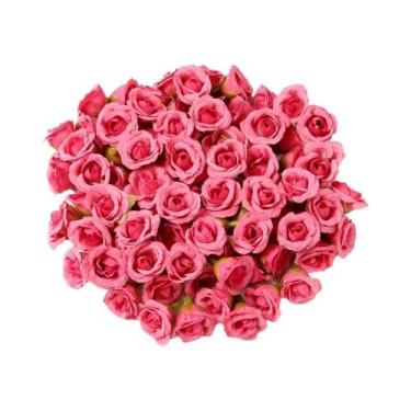 Imagem de 20 Peças De Flores Artificiais Mini Rosa De 2cm Para Decoração De Casa
