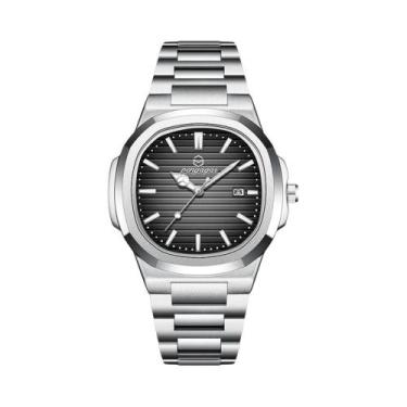 Imagem de Relógio Masculino De Quartzo Quadrado De Aço Inoxidável De Luxo Com Da