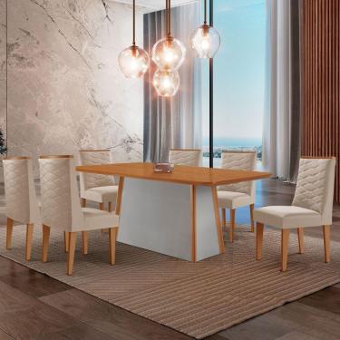 Imagem de Mesa De Jantar Diane 180cm Tampo Mdf  6 Cadeiras Safira