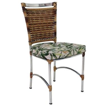 Imagem de Cadeira Em Alumínio E Fibra Sintética Jk Cozinha Edícula Cappuccino E Vinalis Verde