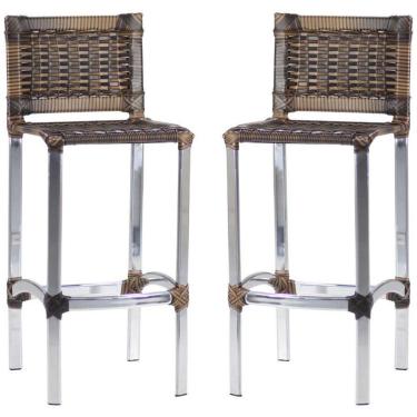 Imagem de 2 Banquetas Madri Em Alumínio Edícula, Cozinha, Balcão Trama Argila