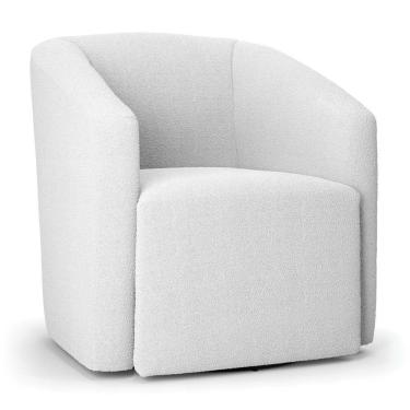 Imagem de Poltrona Stella Max Bouclê Base Giratória - D'rossi Cor Off White