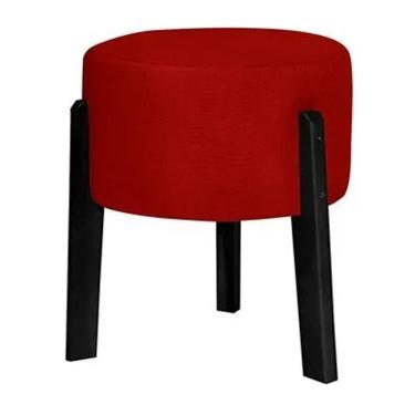 Imagem de Puff Redondo Thor Pé Quadrado Pequeno Vermelho