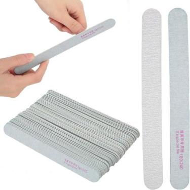 Imagem de Kit 25 Lixas Retas Profissionais para Unhas  Acrigel, Gel e Fibra  180