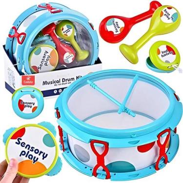 Imagem de Bateria Com Instrumentos Infantil Brinquedo Musical Divertido - Castel