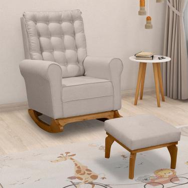 Imagem de Poltrona Amamentacao Paris Balanco Com Puff Movellu Home