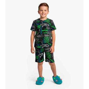 Imagem de Pijama Infantil Camiseta e Bermuda Select Verde, 8, Verde