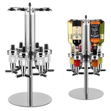 Imagem de Dispenser de Bebidas Bar Butler para 6 Garrafas Suporte Giratório para