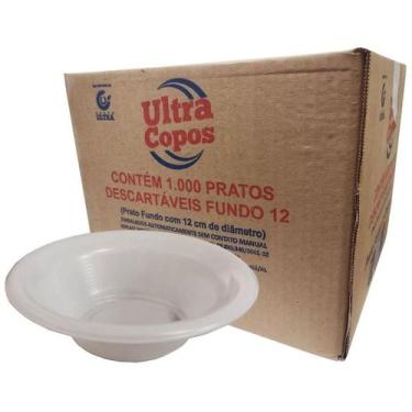 Imagem de 1000 Prato Plástico Sobremesa 12Cm Fundo Branco Ultra (1Cx)