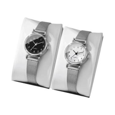 Imagem de Relógio De Quartzo Feminino Com Pulseira De Malha, Design Simples, 1PC