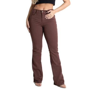 Imagem de Calça Sarja Sawary Boot Cut - 281311 - marrom 38-Feminino