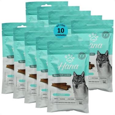 Imagem de Snack hana healthy life dogzen cães adultos 100g kit com 10