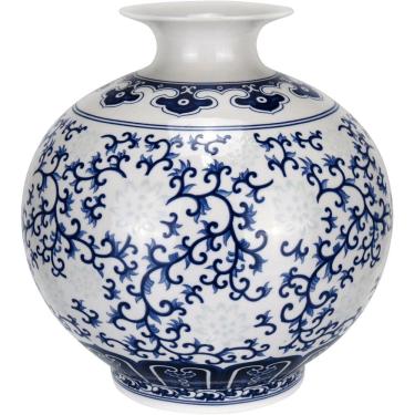 Imagem de VASO DECORATIVO ENFEITE REDONDO BONE CHINA HOME&CO 17x16x16cm AZUL