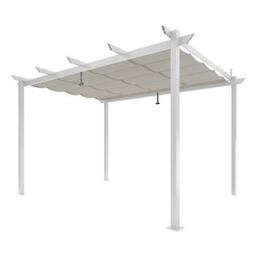 Imagem de Tenda Pergolado Branco Aluminio E Poliester 4x2,8m - Paris