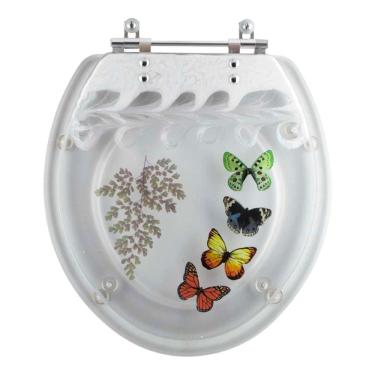 Imagem de Acento Sanitário Acrílico Decorado Parati Transparente para bacia Logasa