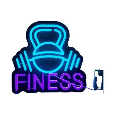 Imagem de Luminária Neon LED Regulável Com Alimentação USB Em Formato De Haltere