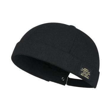 Imagem de Gorro De Algodão Unissex Sem Aba, Cor Sólida, Com Contas, Estilo Hip H