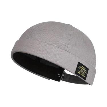 Imagem de Gorro De Algodão Unissex Sem Aba, Cor Sólida, Com Contas, Estilo Hip H