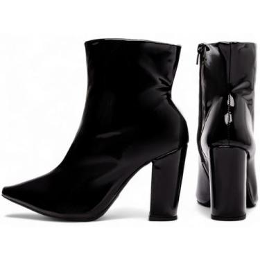 Imagem de Bota Cano Curto Feminina Salto Alto Grosso Verniz ou Napa - Torricella