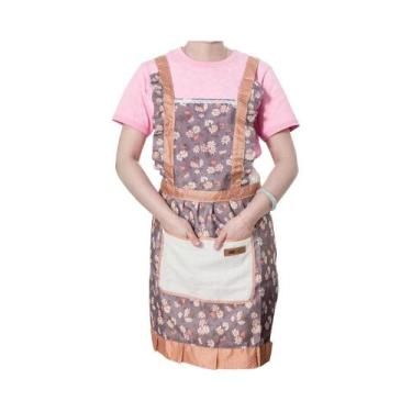 Imagem de Avental De Cozinha Feminino Em Lona Respirável Antimanchas Para Limpez
