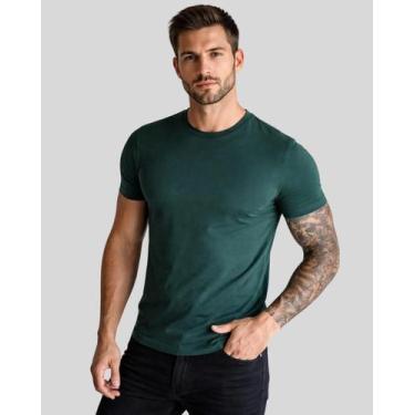 Imagem de Camiseta Masculina Slim 100 Algodão Malha Premium Conforto Dia a Dia L