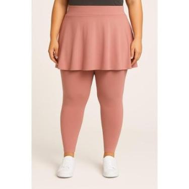 Imagem de Calça Legging E Saia Babado Em Plus Size Tapa BumBum WOLFOX Em Suplex-Feminino