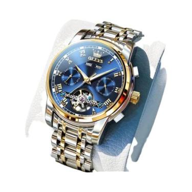 Imagem de Relógio Mecânico De Luxo Masculino OLEVS 6607 Automático Esqueleto Com