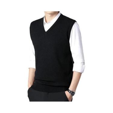Imagem de Colete Masculino Casual De Cor Sólida, Quente, Confortável E Respiráve