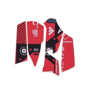 Imagem de HUYUN Painéis laterais do mouse/fita adesiva antisuor de substituição para Logit G502 X Lightspeed sem fio/com fio/mouse G502 X Plus para jogos (G502 X fita vermelha)