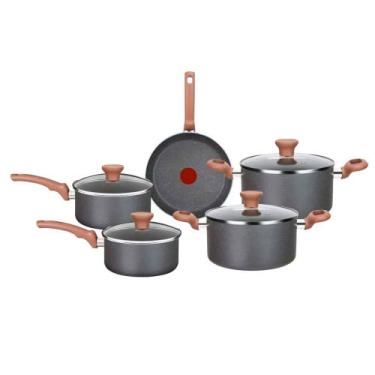 Imagem de Jogo de Panelas Natural Stone Antiaderente Minerium 5 peças Rochedo