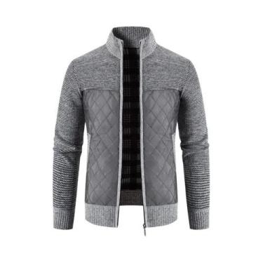 Imagem de Jaqueta Masculina Slim Fit Com Zíper, Quente E Grossa Para Outono/Inve