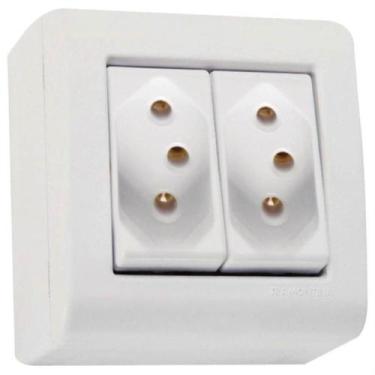 Imagem de Caixa de Sobrepor Lizflex Branca com 2 Tomadas 2p+t de 20 Ampères E 25