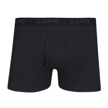 Imagem de Cueca Boxer Lupo Canelada com Abertura - 660-002, Preto, GG