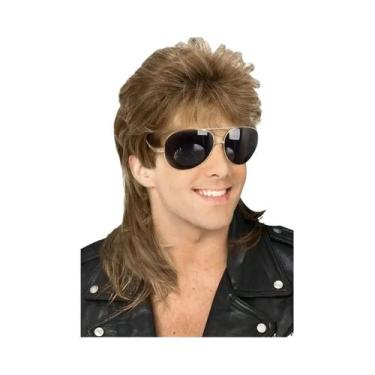 Imagem de Peruca Masculina Retrô Anos 70 80 Com Cabelo Cacheado Estilo Mullet HA