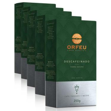 Imagem de Café Moído Premium Orfeu Descafeinado Kit 5 Pacotes de 250g