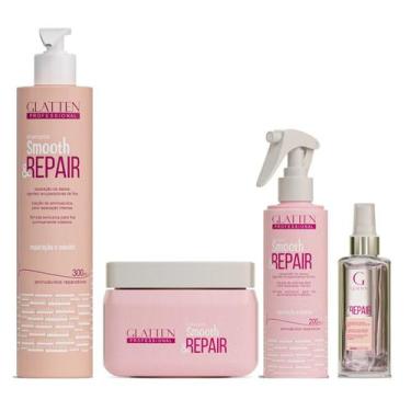 Imagem de Glatten Smooth & Repair Shampoo e Máscara e Leave-in e Sérum