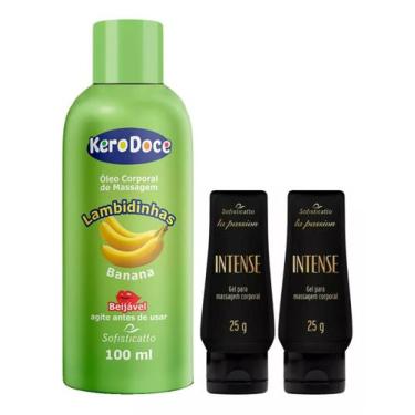 Imagem de Óleo Corporal de Massagem Kero Doce Lambidinhas + 2 Gel Intense - SOFI