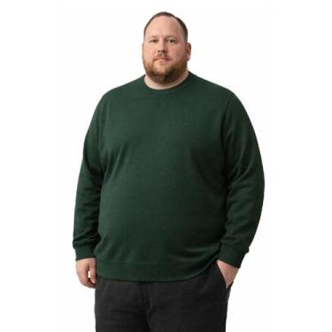 Imagem de Suéter De Frio Masculino Tricot Liso Gola Redonda Plus Size Delkor, Ve