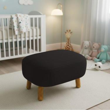 Imagem de Puff Sala Decorativo Jhessy Madeira Suede D03 - D Rossi - DRossi, Pret