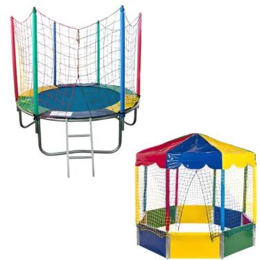 Imagem de Cama Elástica Pula Pula Trampolim 1,83m Piscina de Bolinhas Oitavada 2