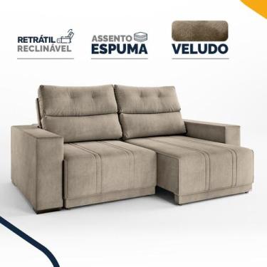 Imagem de Sofá Retrátil e Reclinável 4 Lugares Espuma Fibra Siliconada Garopaba 