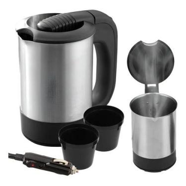 Imagem de Chaleira Elétrica 12V Inox 500ml para Carros e Caminhões com Desligame