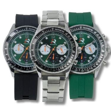 Imagem de Relógio Cronógrafo Masculino Roaris Analógico RR00003 Prata e Verde e 