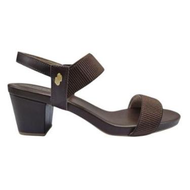 Imagem de Sandália Usaflex Salto Medio Elástico Feminina - Dourado 40-Feminino