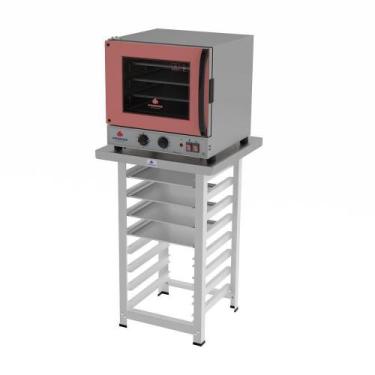 Imagem de Forno Turbo Prp-004 G2 110V Rosa + Bancada Mes-004 Progás + 4 Assadeir