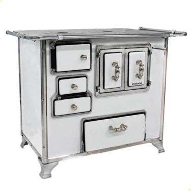 Imagem de Fogão A Lenha Venâncio Tradicional Branco Gabinete No02 Lado Direito P